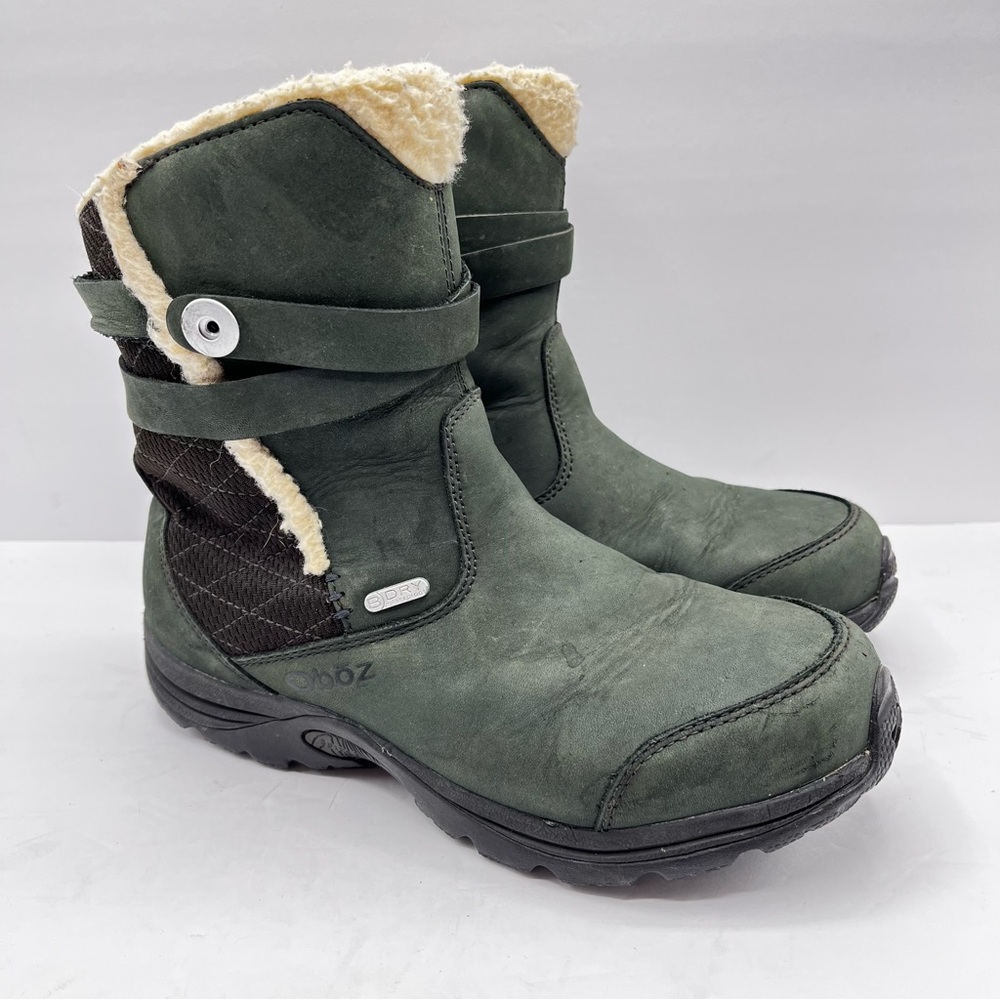 Oboz Women’s Size 8.5 Dark Green Insulated Waterproof Winter Boots Snow Cold Ice